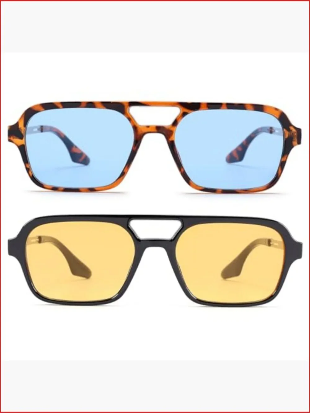 Vintage Square Tinted Sunglasses UV400 Metal Frame Unisex Retro - Picture 3 of 7